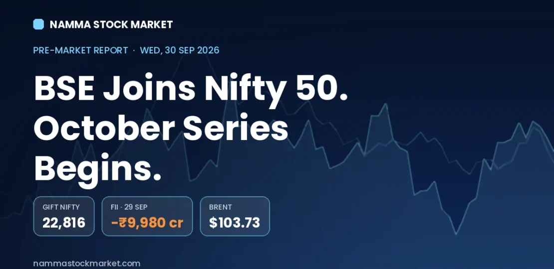 Stock Market Today 30 September 2026 – GIFT Nifty, Sensex, Nifty 50 Pre-Market Cues and FII DII Data