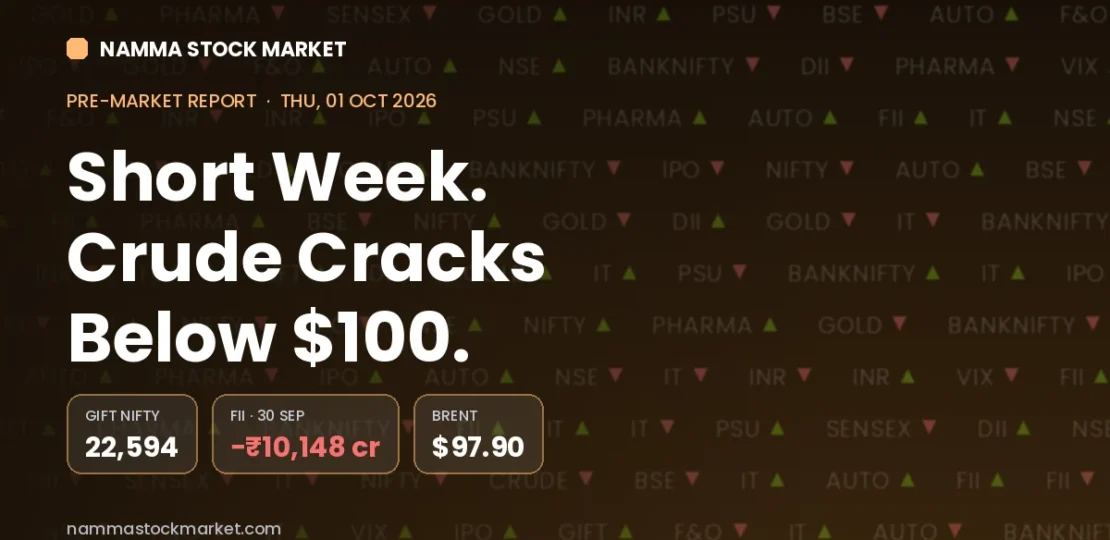 Stock Market Today 1 October 2026 – GIFT Nifty, Sensex and Nifty Pre-Market Cues
