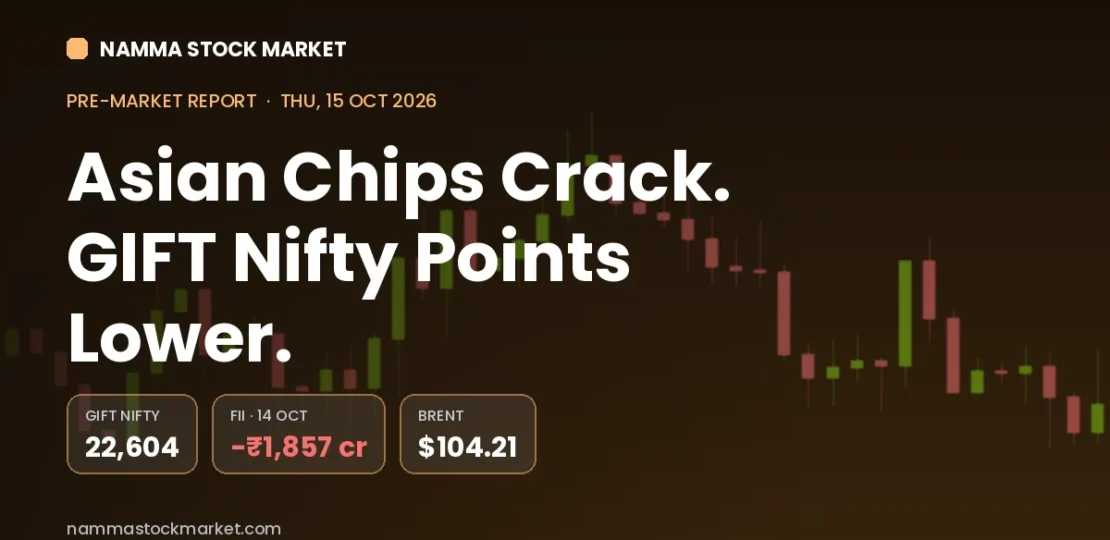 Stock Market Today 15 October 2026 – GIFT Nifty, Sensex Nifty Pre-Market Cues and FII DII Data