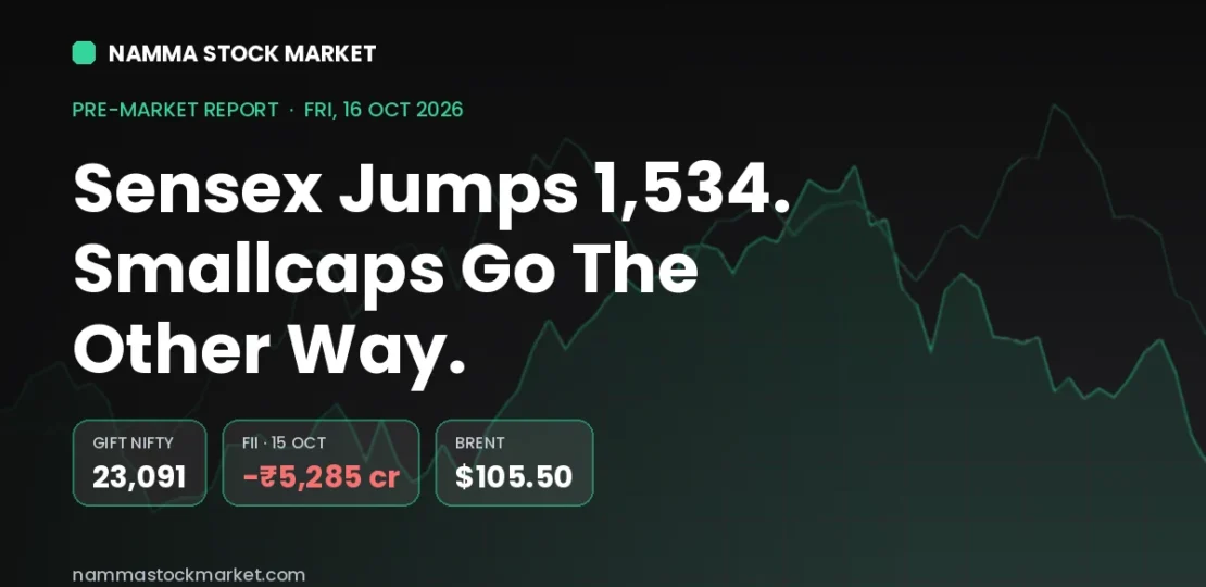 Stock Market Today 16 October 2026 – GIFT Nifty, Sensex, Nifty 50 and FII DII Data Pre-Market Report