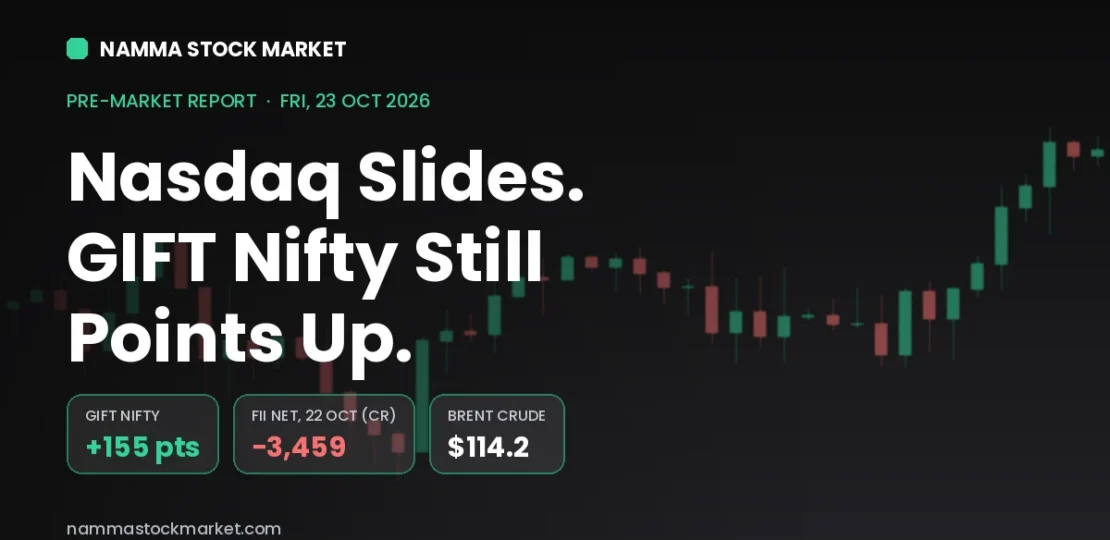 Stock Market Today 23 October 2026 – GIFT Nifty, Sensex, Nifty Pre-Market Cues and FII DII Data