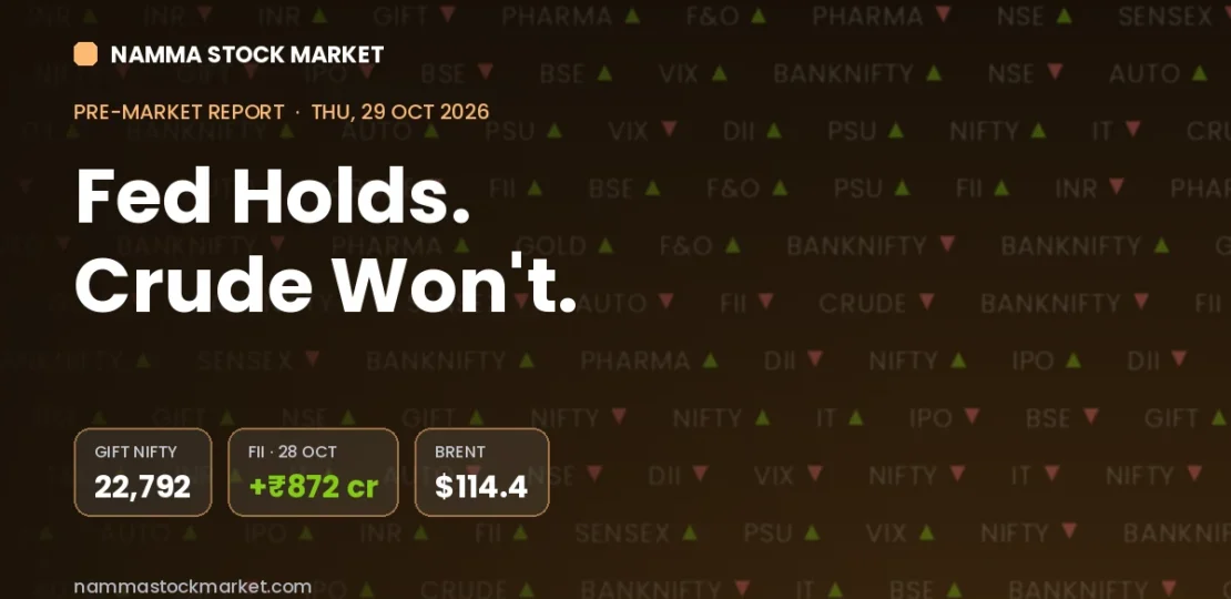 Stock Market Today 29 October 2026 – GIFT Nifty, Sensex and Nifty Pre-Market Cues