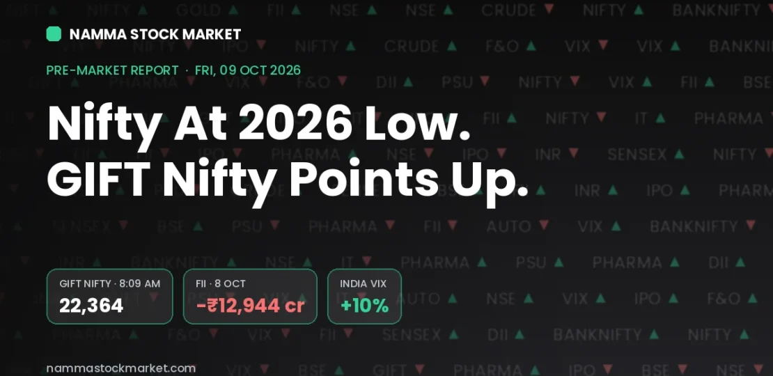 Stock Market Today 9 October 2026 – GIFT Nifty, Sensex and Nifty Pre-Market Cues